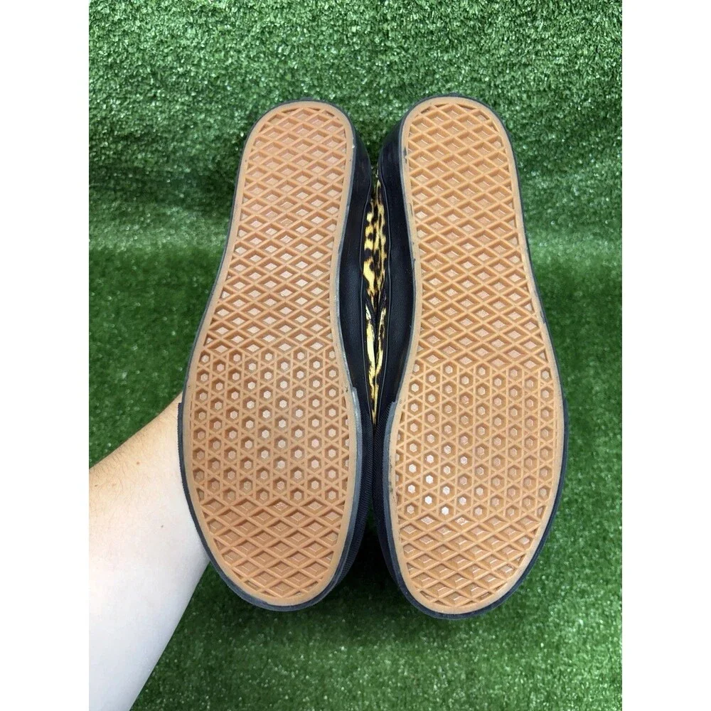 Vans Classic Slip-On Leopard Animal Print Black Slip On Sneakers Shoes Mens 11
